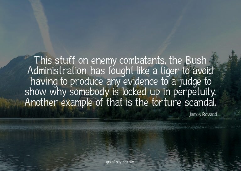 This stuff on enemy combatants, the Bush Administration