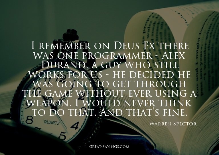 I remember on Deus Ex there was one programmer - Alex D