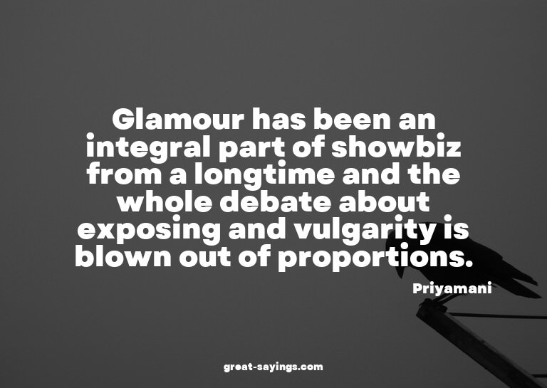 Glamour has been an integral part of showbiz from a lon