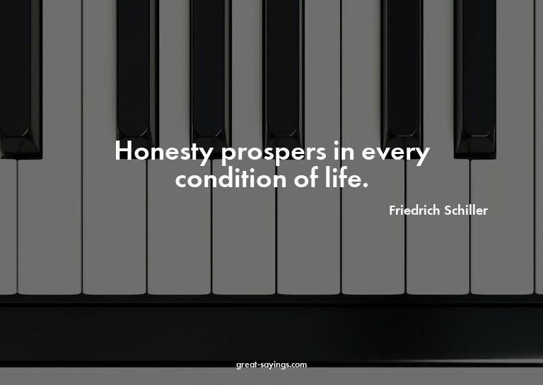 Honesty prospers in every condition of life.

