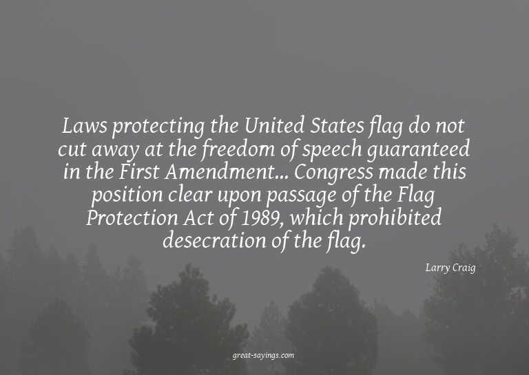 Laws protecting the United States flag do not cut away