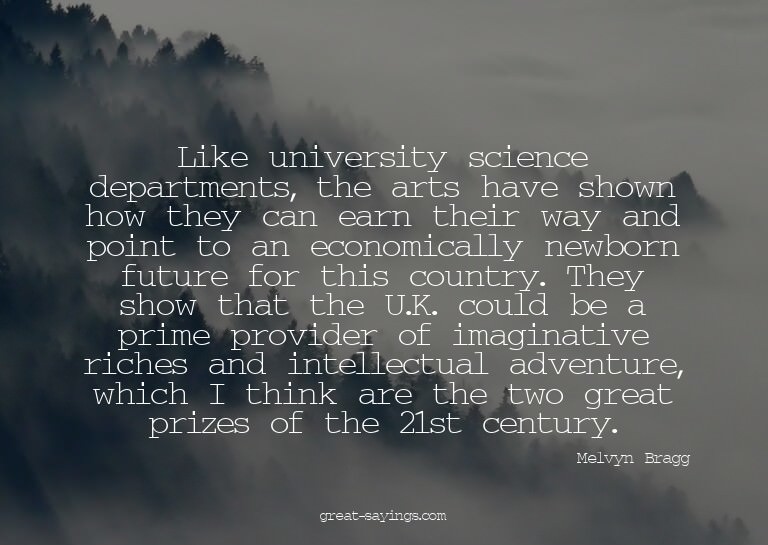Like university science departments, the arts have show