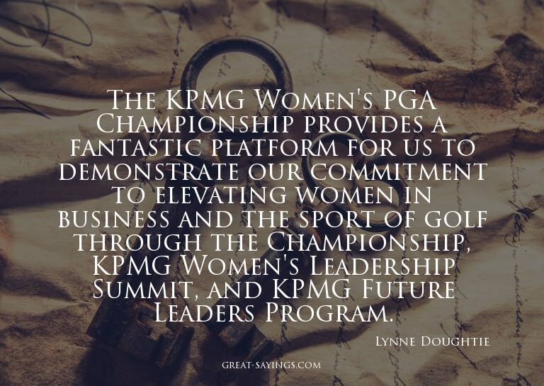 The KPMG Women's PGA Championship provides a fantastic