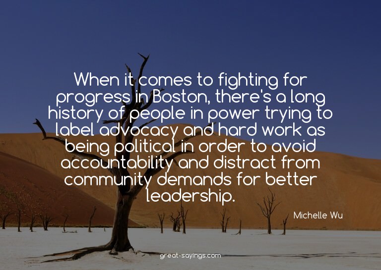 When it comes to fighting for progress in Boston, there