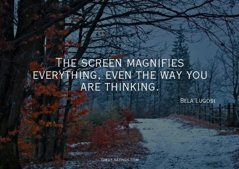 The screen magnifies everything, even the way you are t