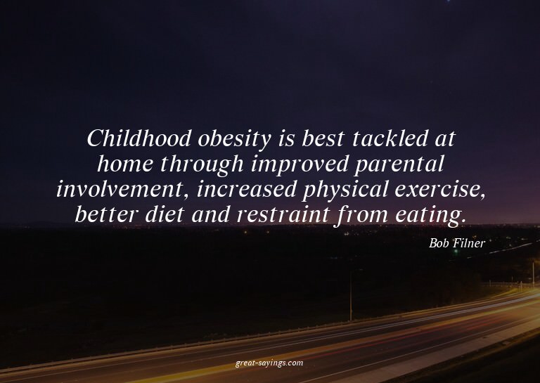 Childhood obesity is best tackled at home through impro
