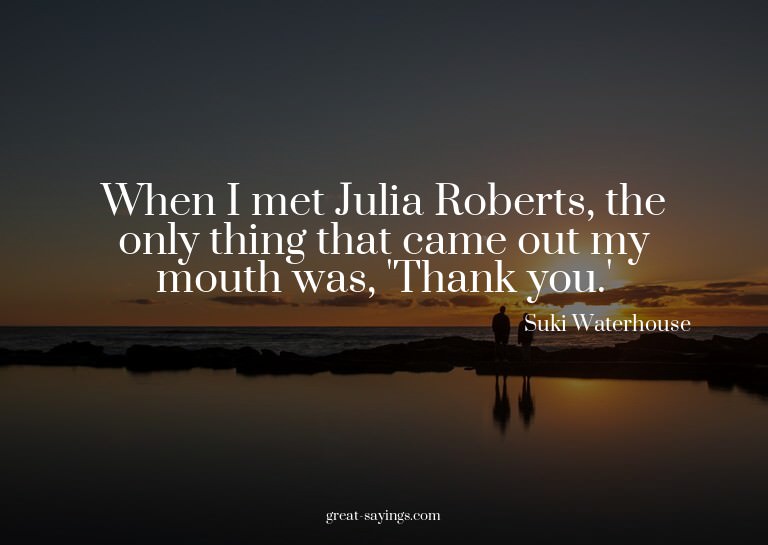 When I met Julia Roberts, the only thing that came out