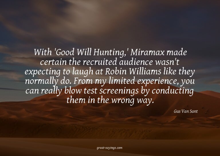 With 'Good Will Hunting,' Miramax made certain the recr