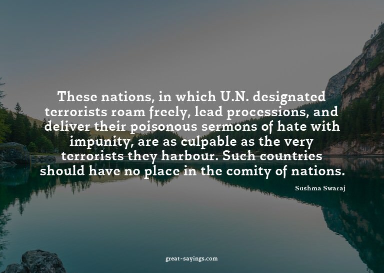 These nations, in which U.N. designated terrorists roam