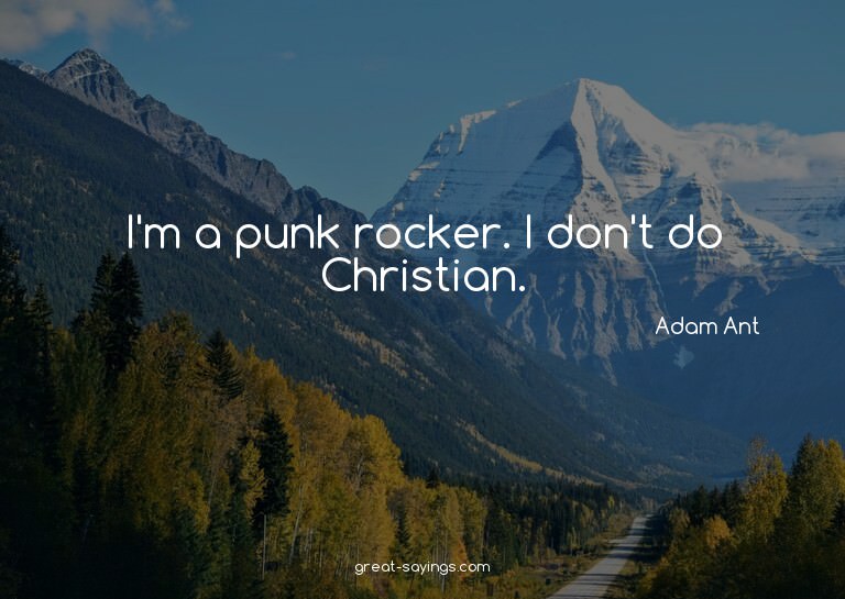 I'm a punk rocker. I don't do Christian.

