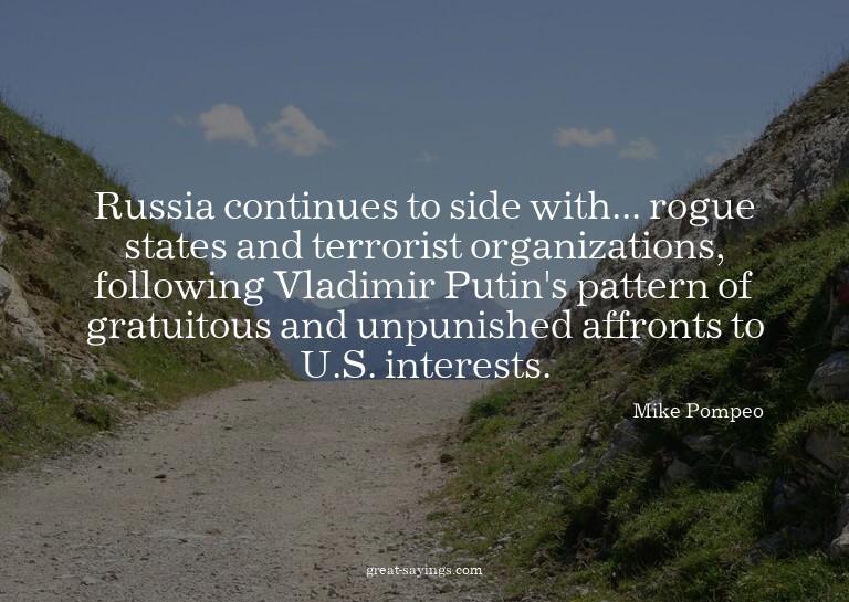 Russia continues to side with... rogue states and terro