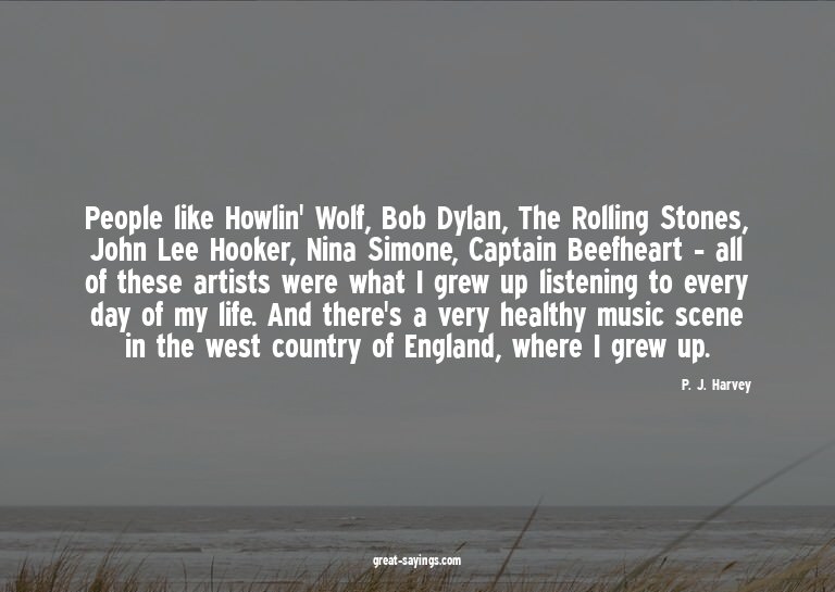 People like Howlin' Wolf, Bob Dylan, The Rolling Stones