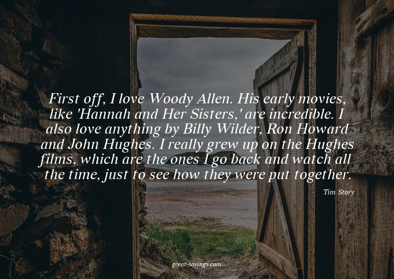 First off, I love Woody Allen. His early movies, like '