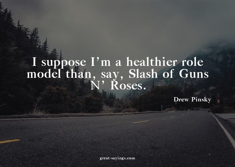I suppose I'm a healthier role model than, say, Slash o