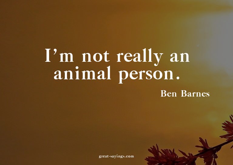 I'm not really an animal person.

