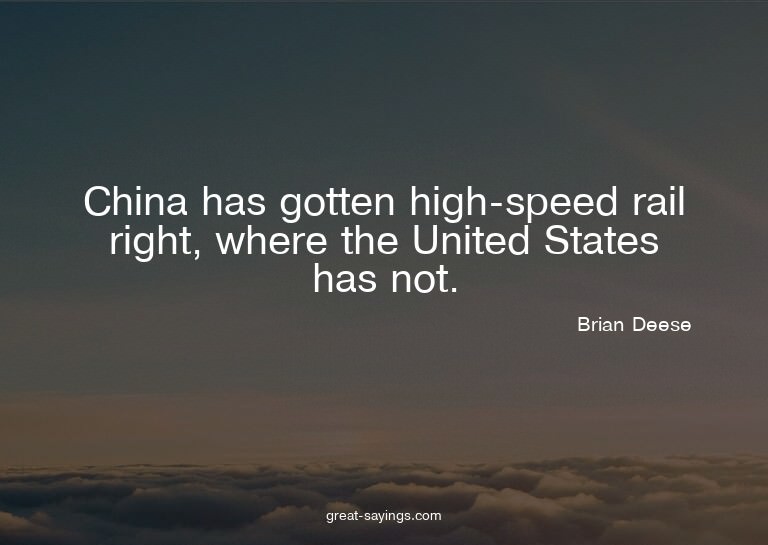China has gotten high-speed rail right, where the Unite