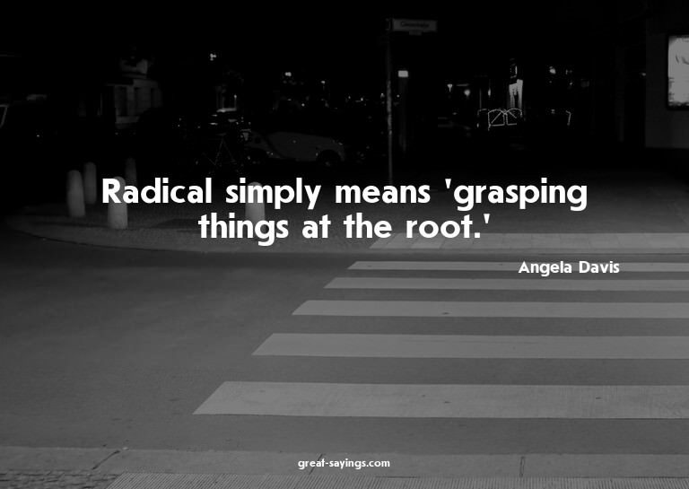 Radical simply means 'grasping things at the root.'

