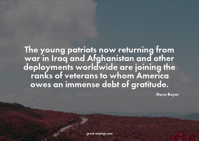 The young patriots now returning from war in Iraq and A