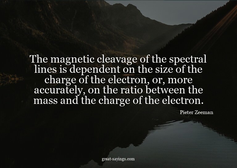 The magnetic cleavage of the spectral lines is dependen