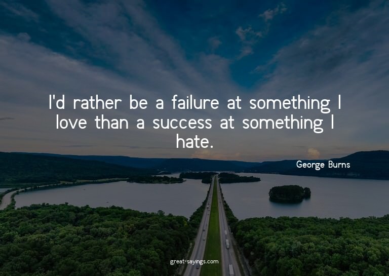 I'd rather be a failure at something I love than a succ