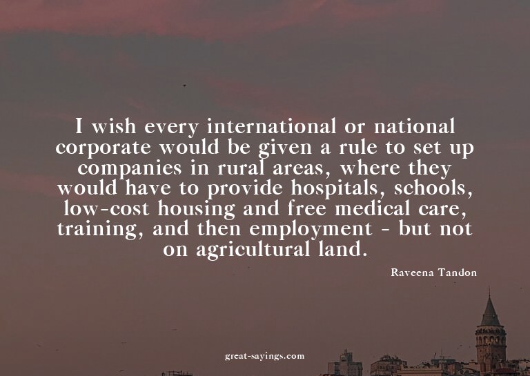 I wish every international or national corporate would