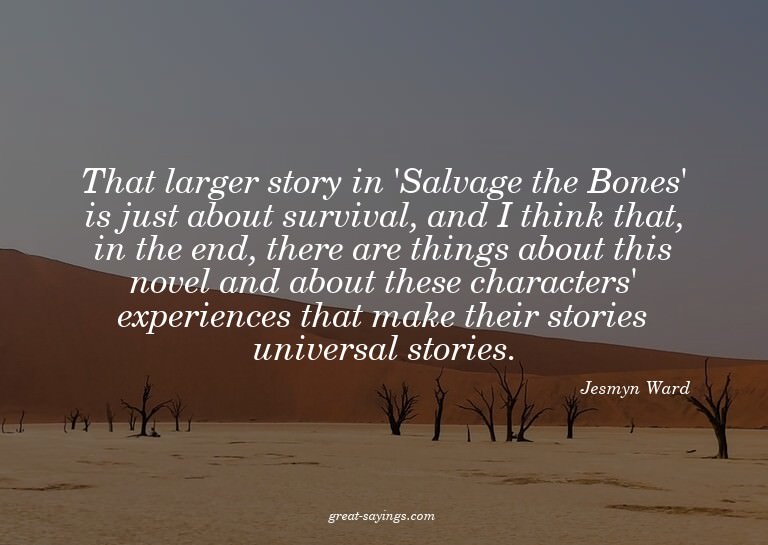 That larger story in 'Salvage the Bones' is just about