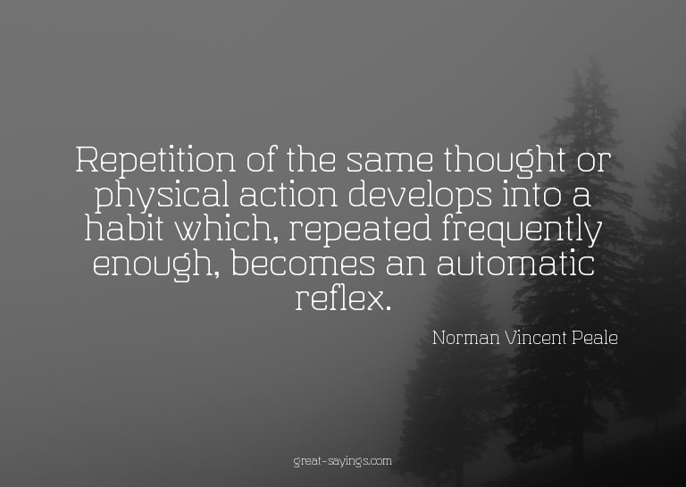 Repetition of the same thought or physical action devel