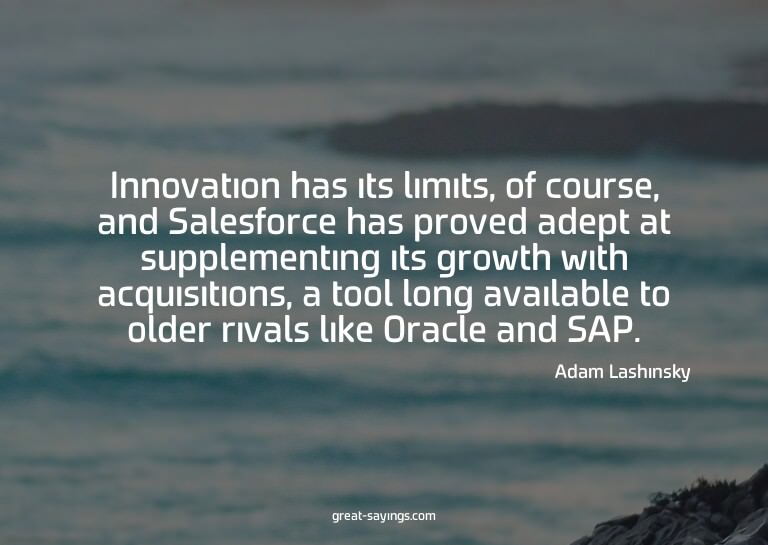 Innovation has its limits, of course, and Salesforce ha