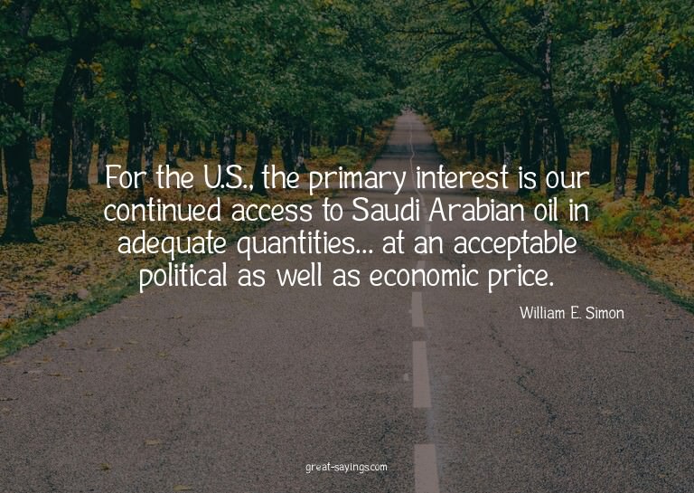 For the U.S., the primary interest is our continued acc