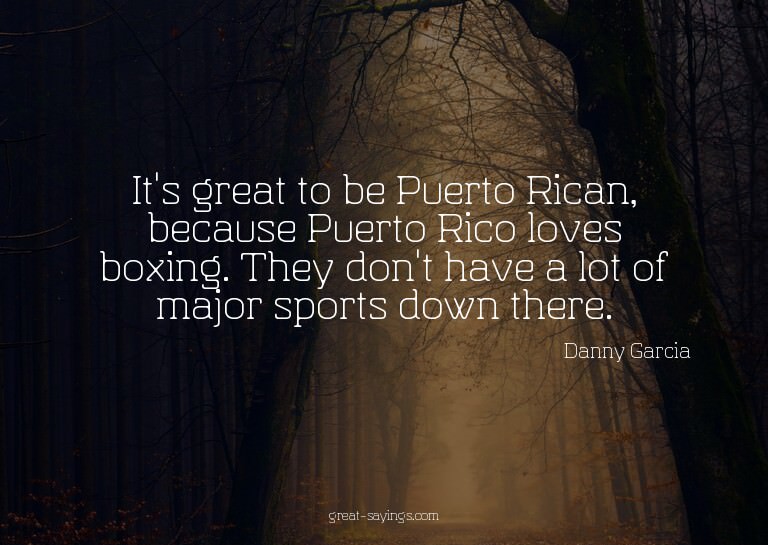 It's great to be Puerto Rican, because Puerto Rico love