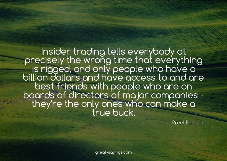 Insider trading tells everybody at precisely the wrong