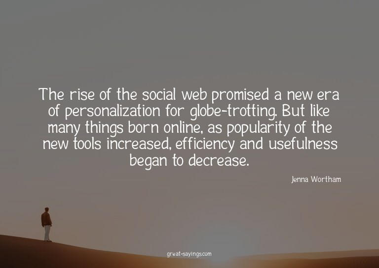 The rise of the social web promised a new era of person