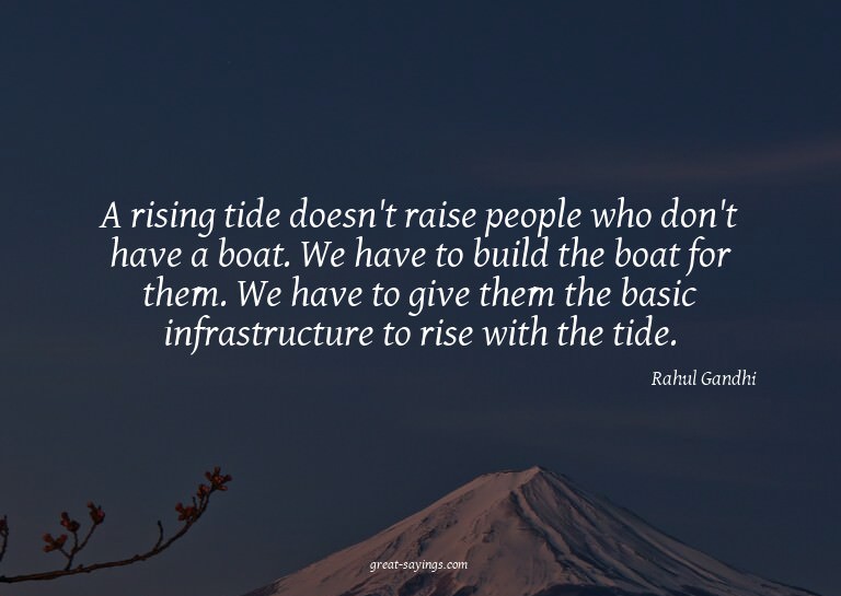 A rising tide doesn't raise people who don't have a boa