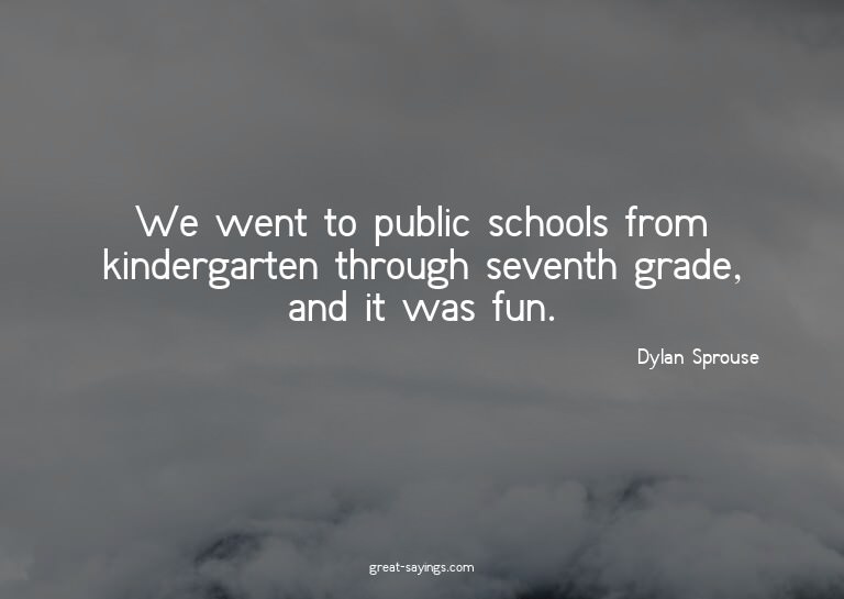We went to public schools from kindergarten through sev