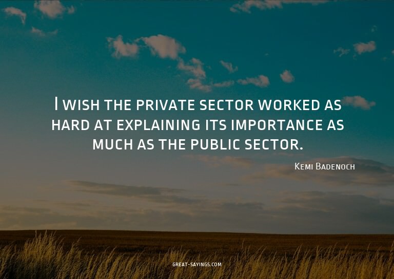 I wish the private sector worked as hard at explaining