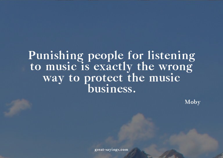 Punishing people for listening to music is exactly the