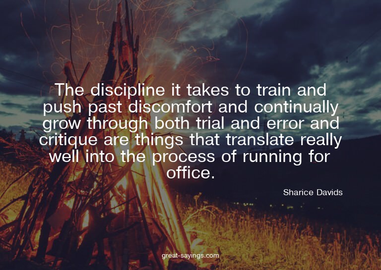 The discipline it takes to train and push past discomfo