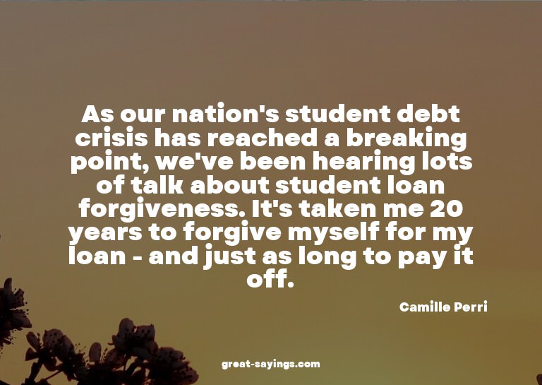 As our nation's student debt crisis has reached a break