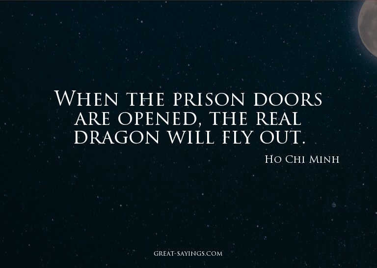 When the prison doors are opened, the real dragon will