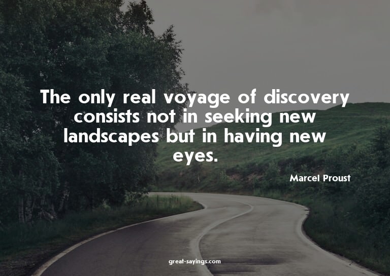 The only real voyage of discovery consists not in seeki