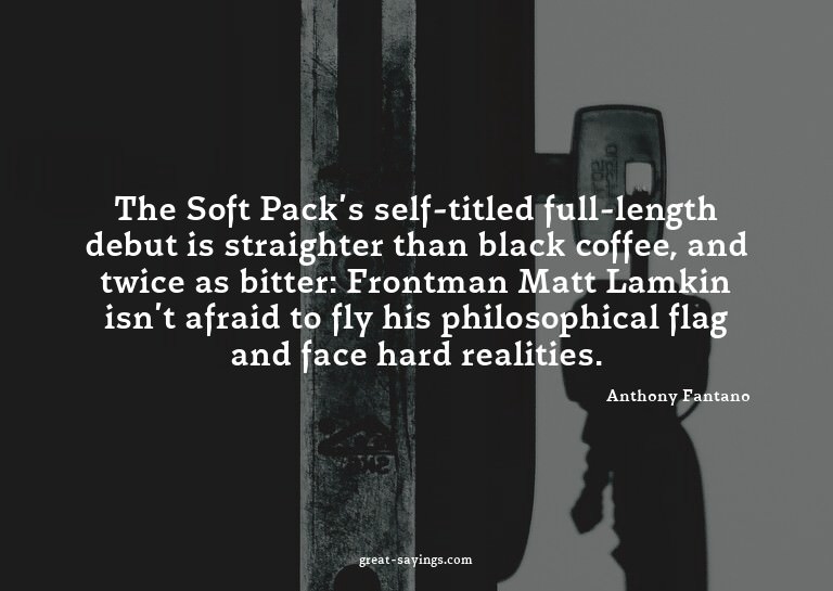 The Soft Pack's self-titled full-length debut is straig