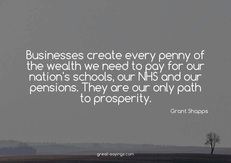 Businesses create every penny of the wealth we need to