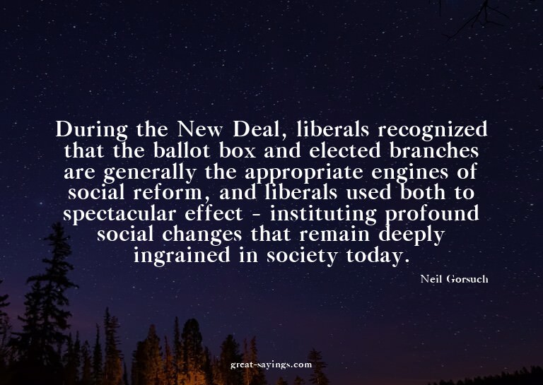 During the New Deal, liberals recognized that the ballo