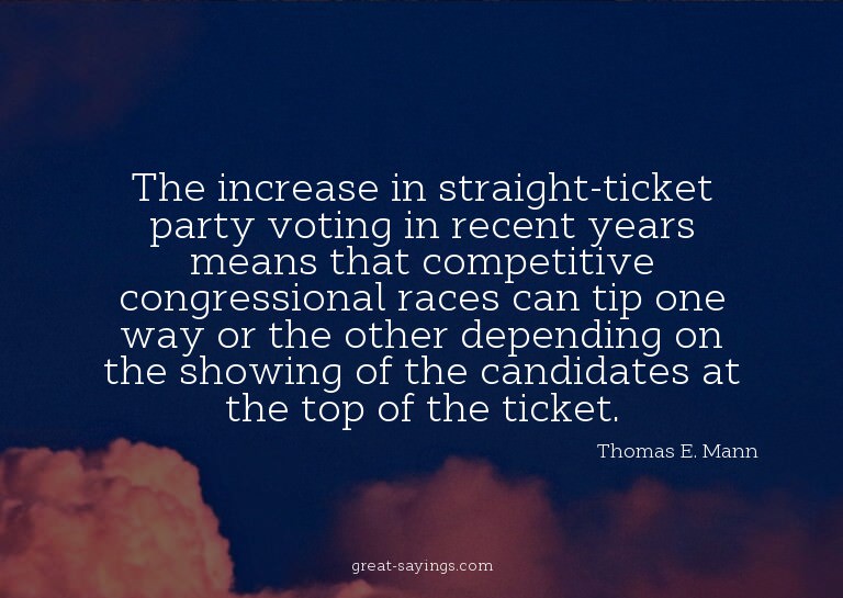 The increase in straight-ticket party voting in recent