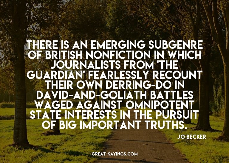 There is an emerging subgenre of British nonfiction in