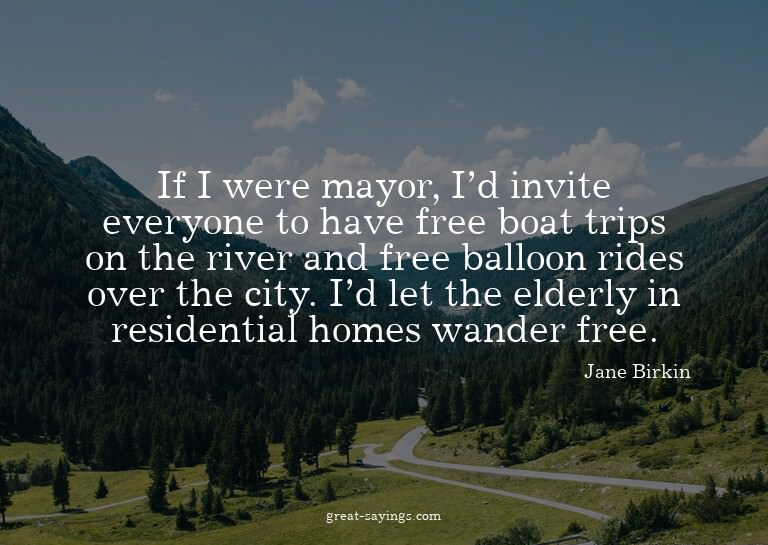 If I were mayor, I'd invite everyone to have free boat