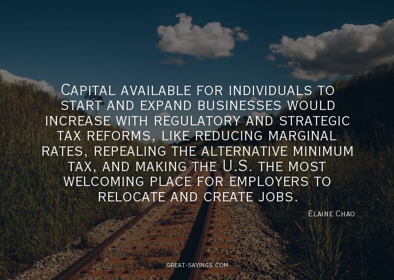 Capital available for individuals to start and expand b
