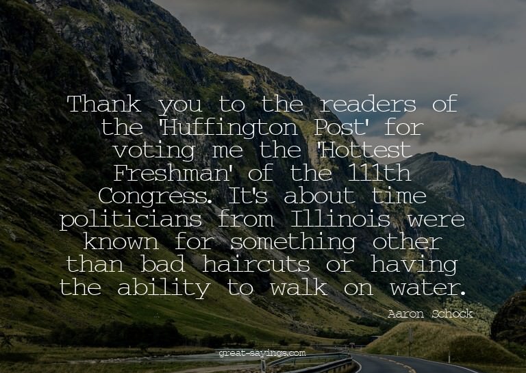 Thank you to the readers of the 'Huffington Post' for v