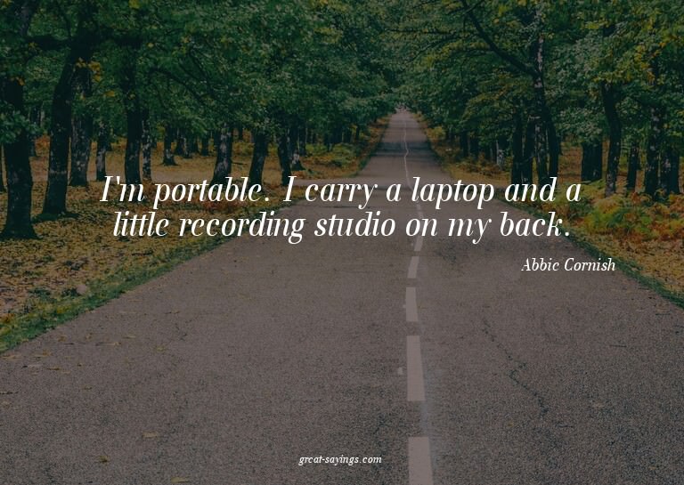 I'm portable. I carry a laptop and a little recording s