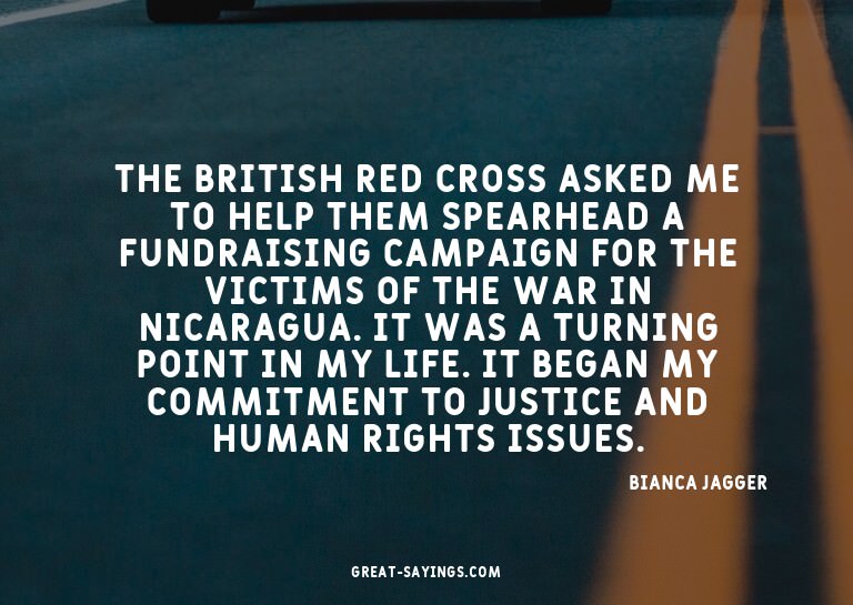 The British Red Cross asked me to help them spearhead a